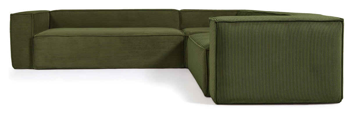 Block 5-pers. Corner sofa, 320x290, Green velvet