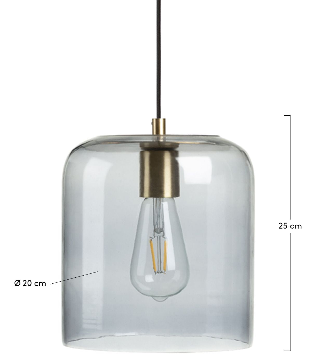 Bobby Ceiling Lamp Gray Glass