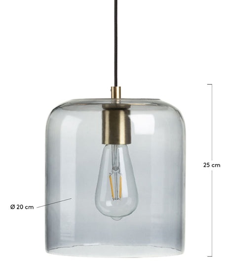 Bobby Ceiling Lamp Gray Glass