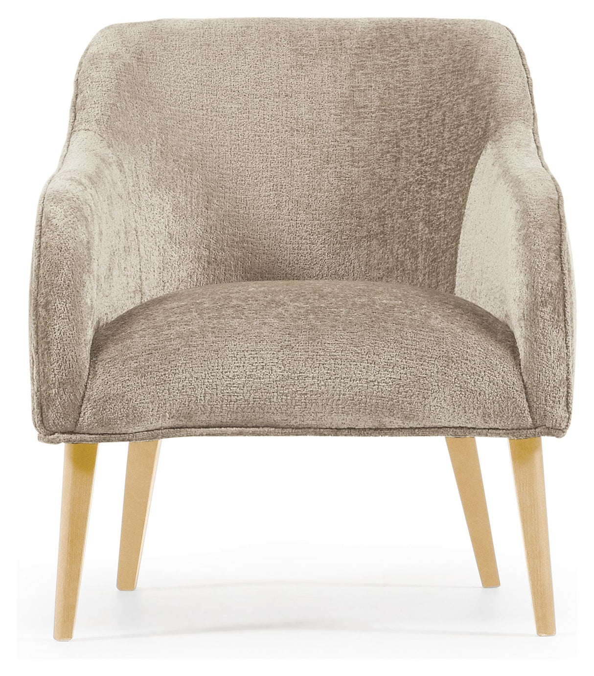 Bobly Lounge Chair, Beige Chenille/Wooden Legs