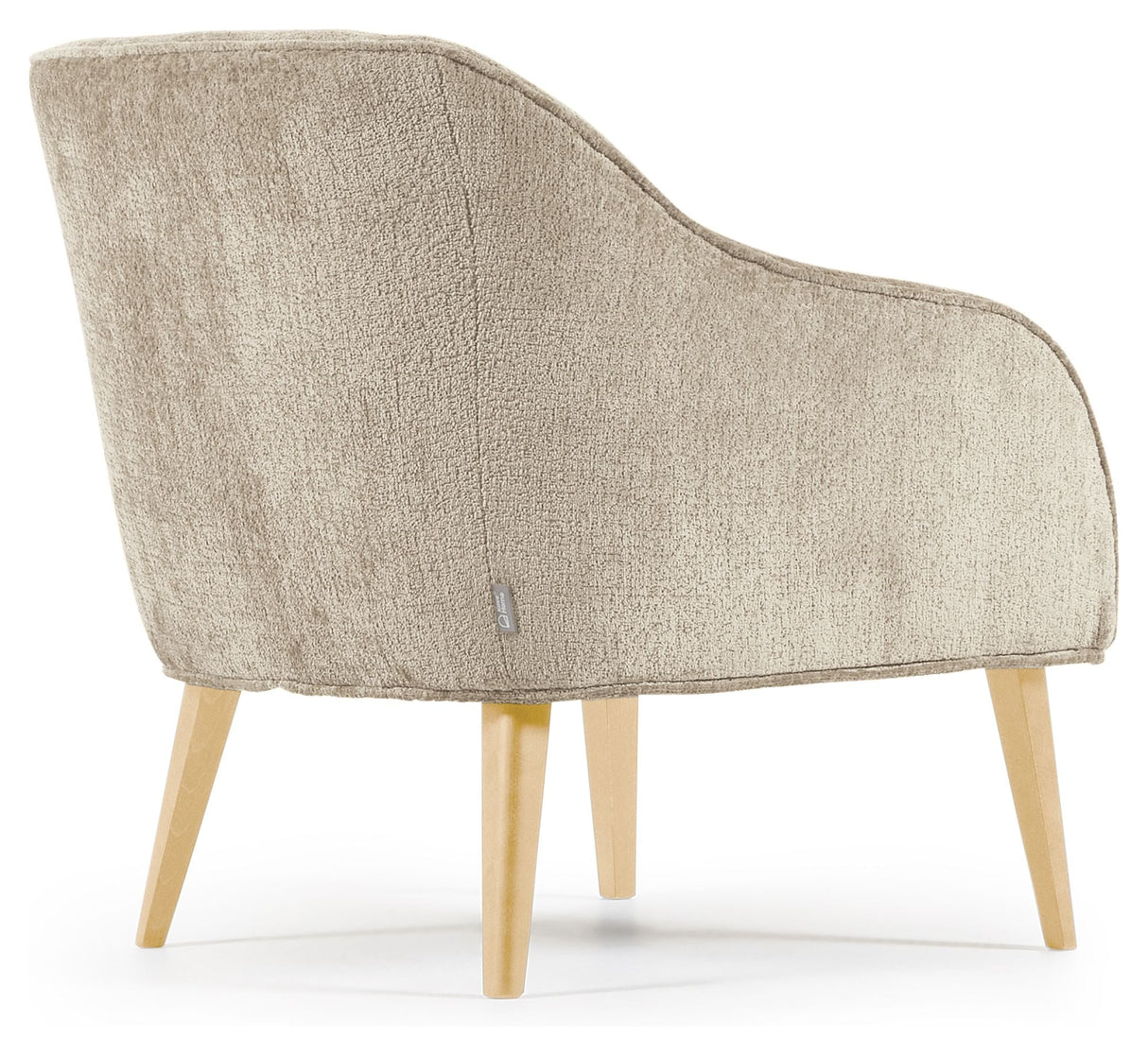 Bobly Lounge Chair, Beige Chenille/Wooden Legs