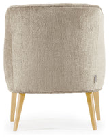 Bobly Lounge Chair, Beige Chenille/Wooden Legs