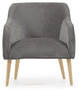 Bobly Lounge Chair, Gray Chenille/Wooden Legs