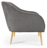 Bobly Lounge Chair, Gray Chenille/Wooden Legs