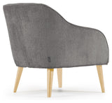 Bobly Lounge Chair, Gray Chenille/Wooden Legs