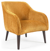 Bobly Lounge Chair, Yellow Chenille/Wooden Leg Wenge Finish