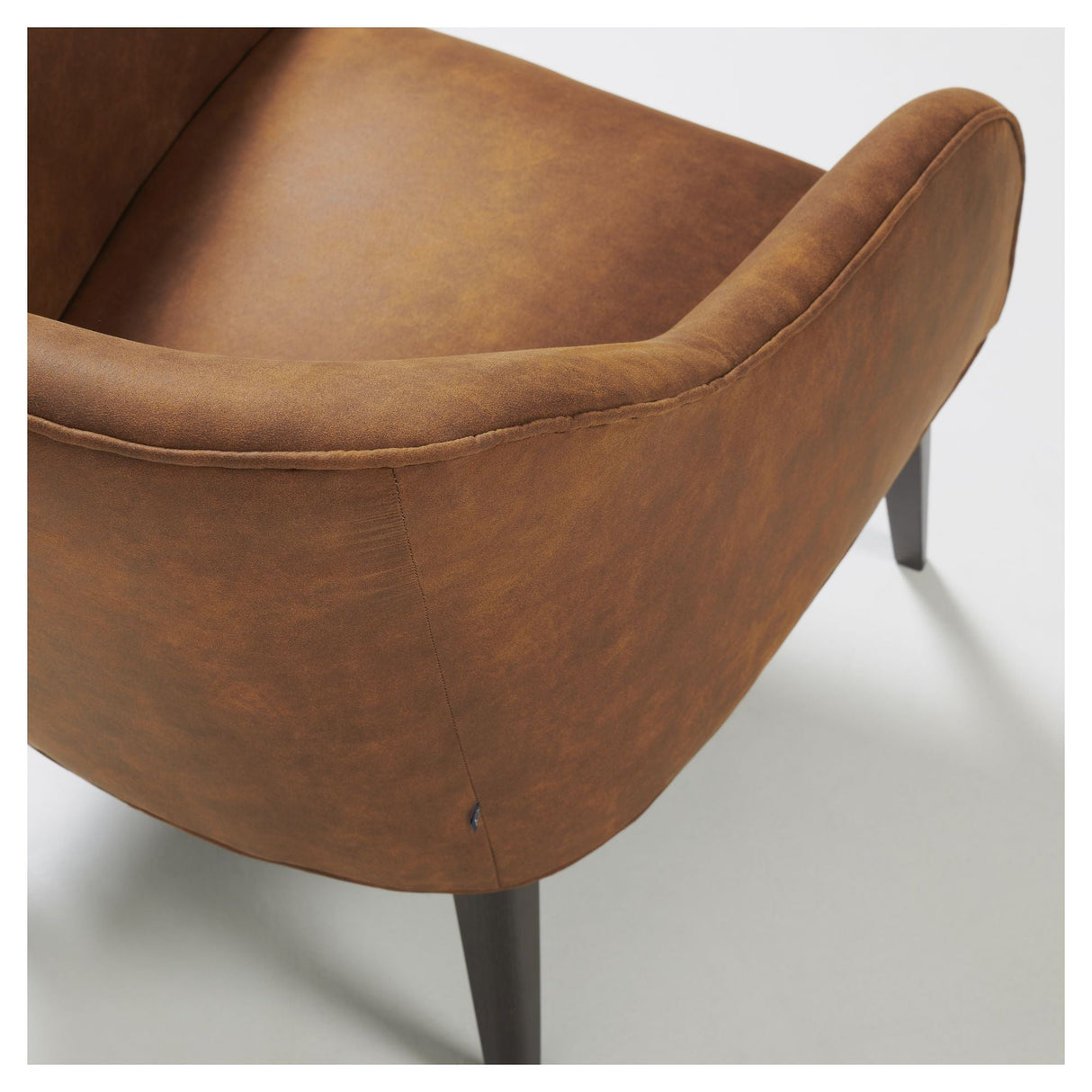 Bobly Lounge Chair - Light Brown Leatherette