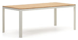 Bona Garden Table, White teak, 163x73