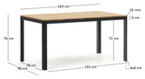 Bona Garden Table, Black teak, 163x73