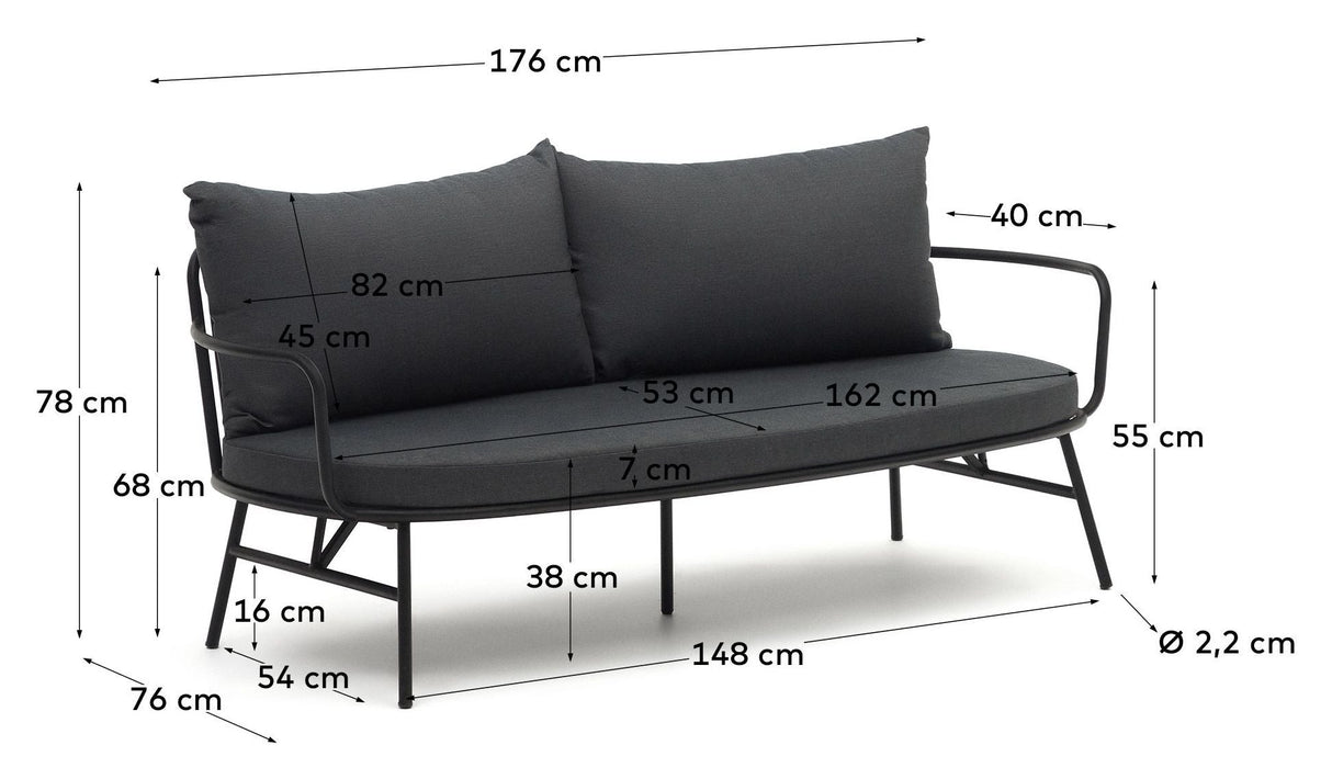 Bramant 2-pers. Sofa, Black