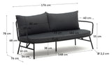 Bramant 2-pers. Sofa, Black