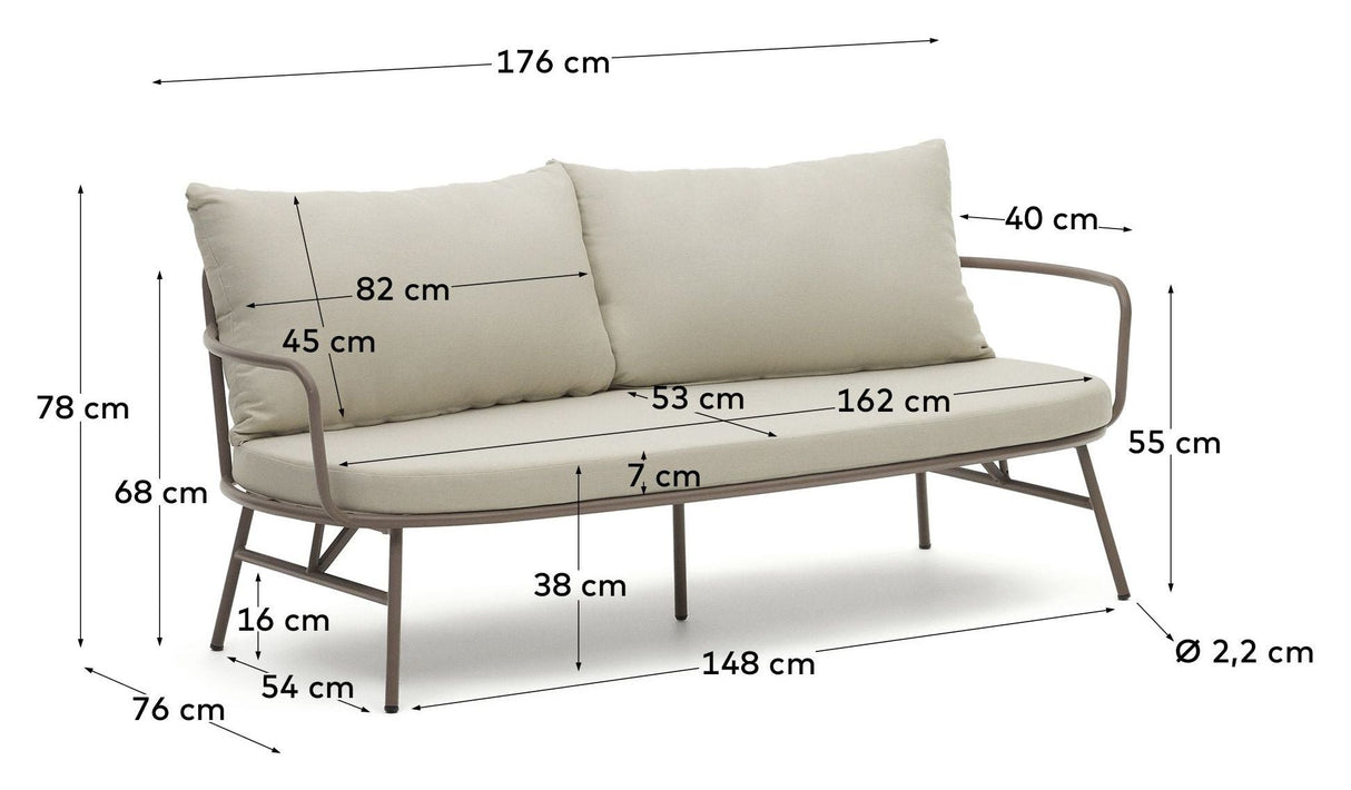 Bramant 2-pers. Sofa, Taupe