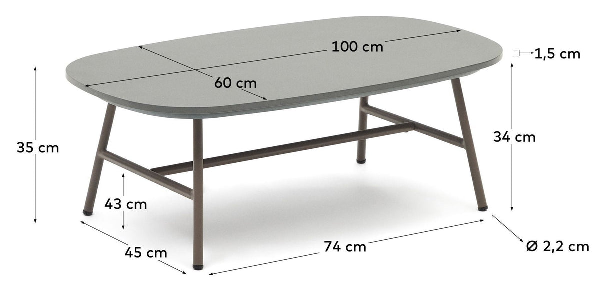 Bramant Lounge Table 100x60, Taupe