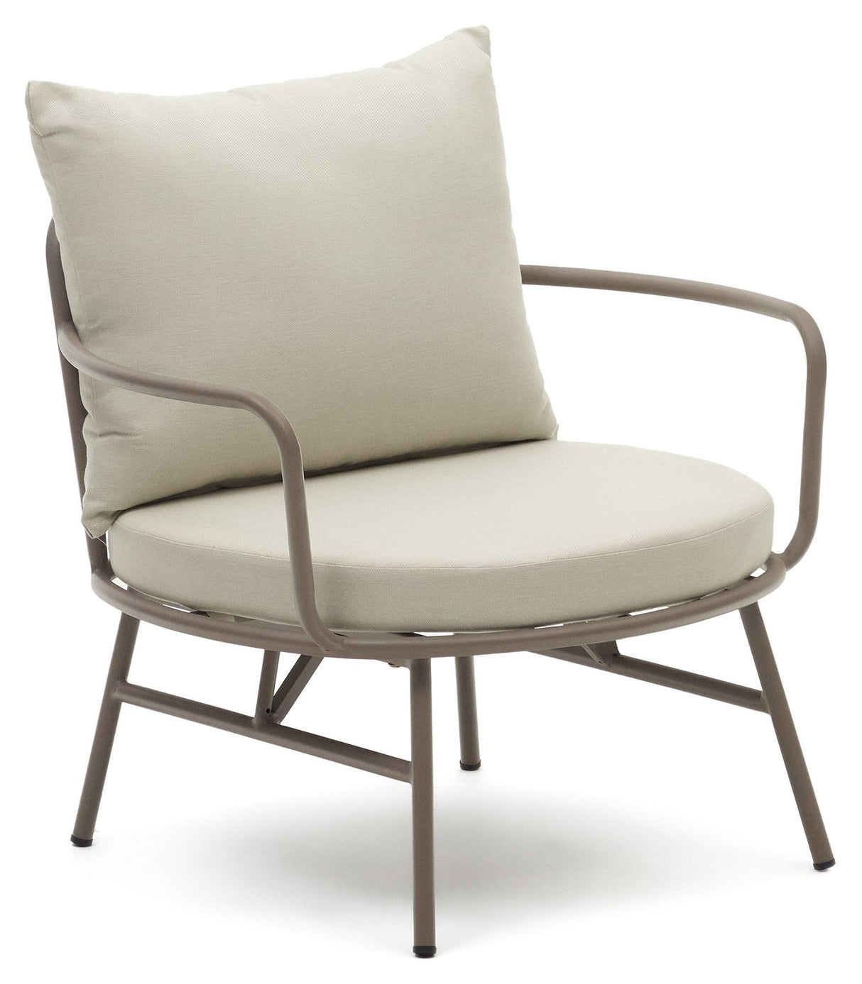 Bramant Lounge Chair with armrests, Taupe steel