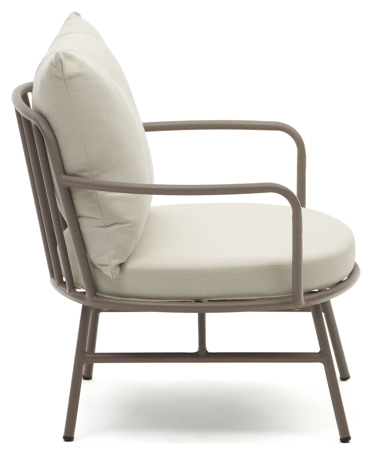 Bramant Lounge Chair with armrests, Taupe steel