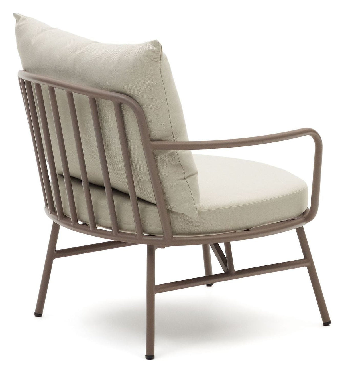 Bramant Lounge Chair with armrests, Taupe steel