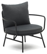 Bramant Lounge Chair with armrests, Black steel