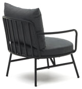 Bramant Lounge Chair with armrests, Black steel