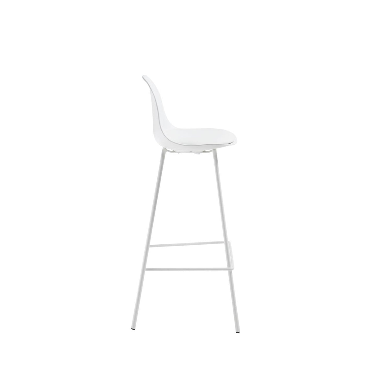 Brighter Bar stool with imitation leather H: 65 cm, White