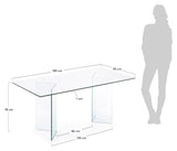 Burano Dining Table, Transparent, 180x90