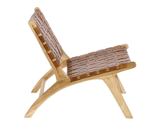 Calixta Lounge Chair, Teak/Leather