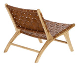 Calixta Lounge Chair, Teak/Leather