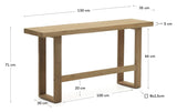 Canadell Bench, Nature teak, B:130