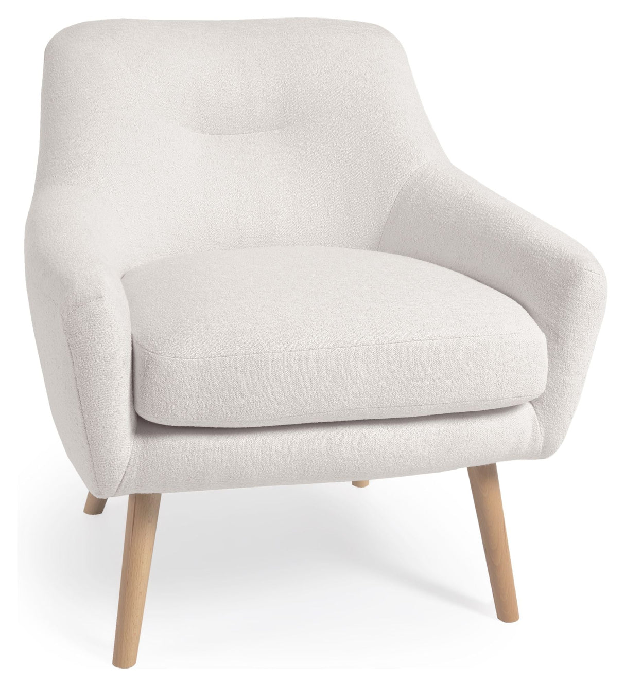 Candela Lounge Chair, White Fleece