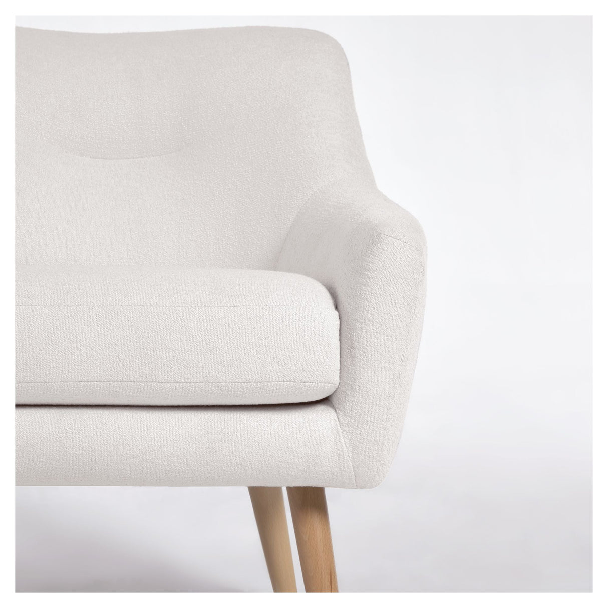 Candela Lounge Chair, White Fleece