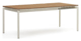 Canyelles Garden table with extension, White alu, 140(200)x90