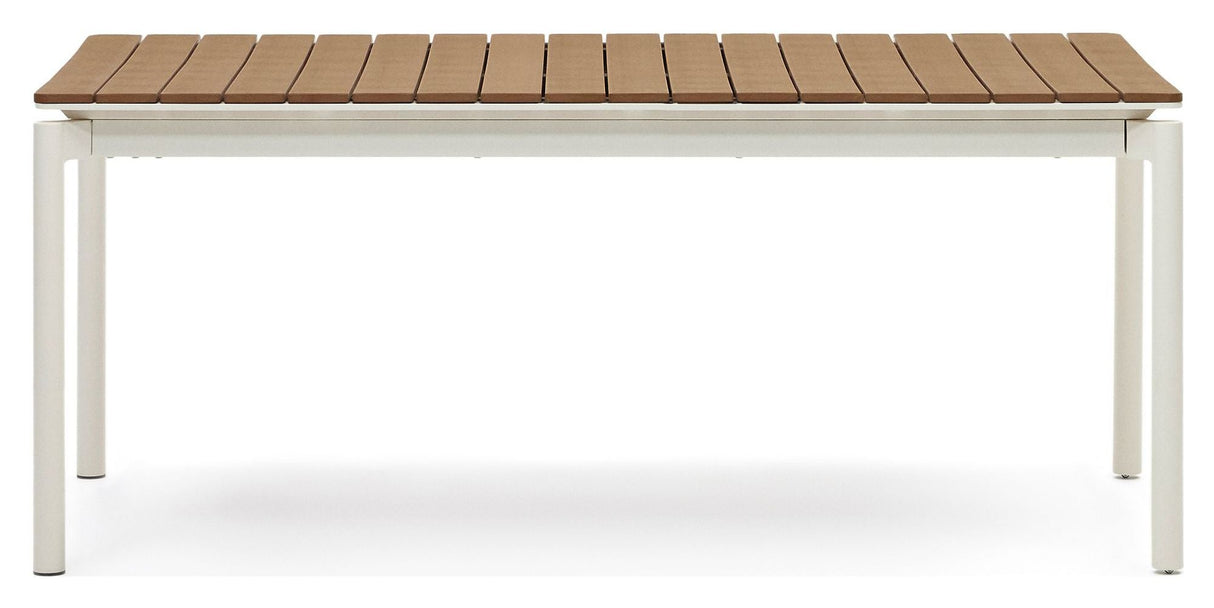 Canyelles Garden table with extension, White alu, 180(240)x100