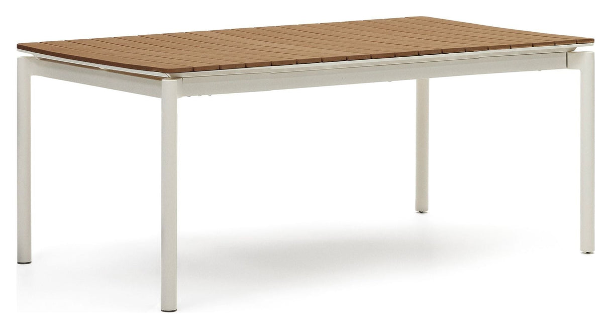 Canyelles Garden table with extension, White alu, 180(240)x100