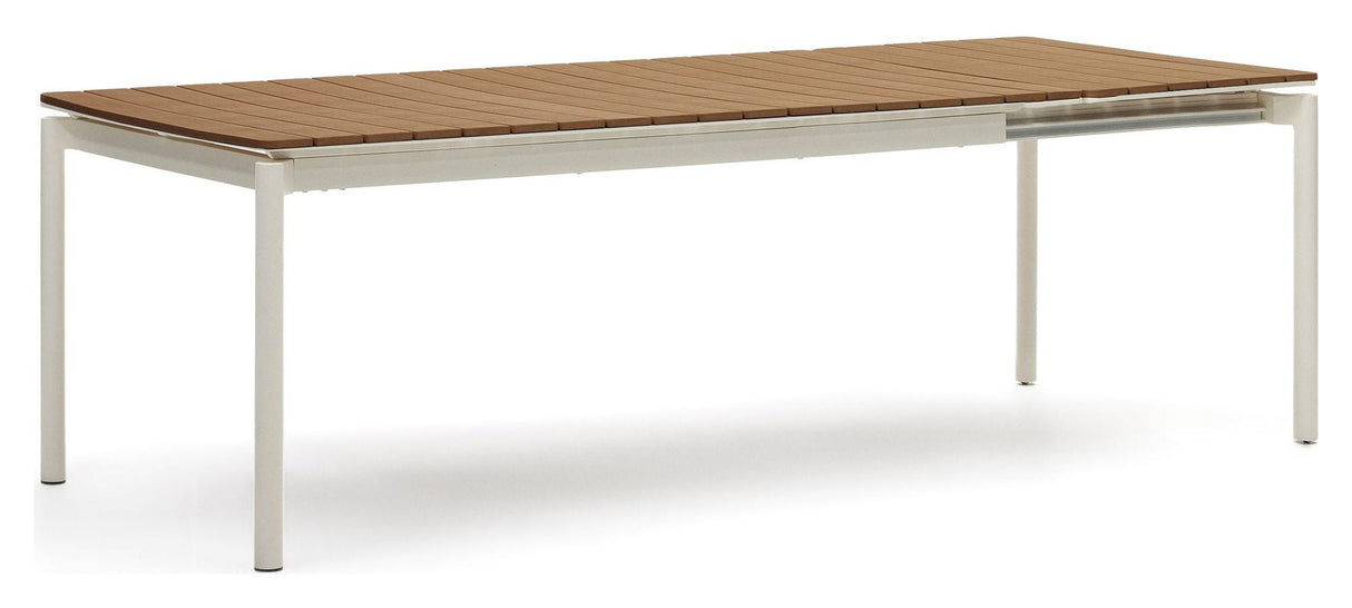 Canyelles Garden table with extension, White alu, 180(240)x100