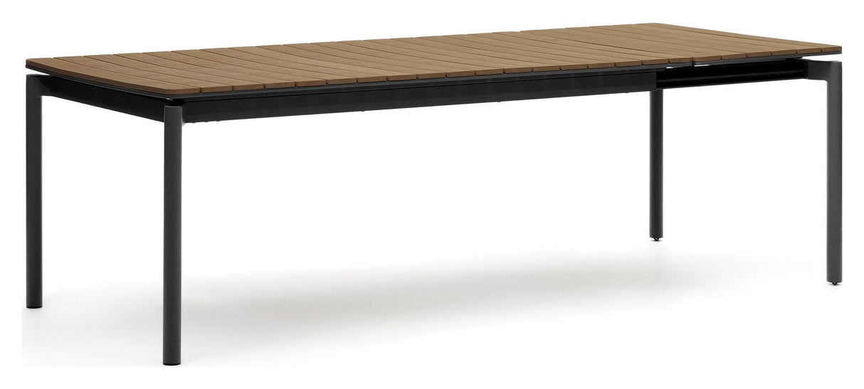 Canyelles Garden table with extension, Black alu, 180(240)x100