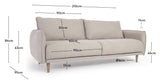 Carlota 3-pers. Sofa, White