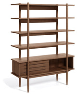 Carolin Rack w. cabinet, H169, Walnut