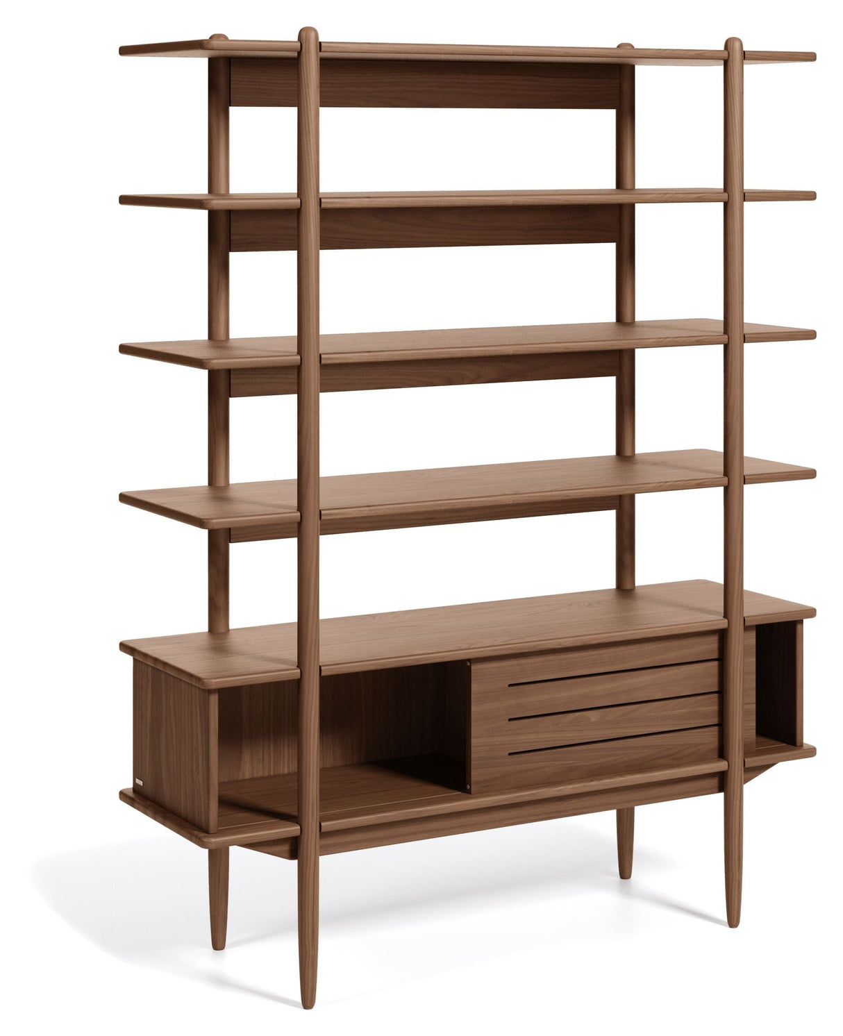 Carolin Rack w. cabinet, H169, Walnut