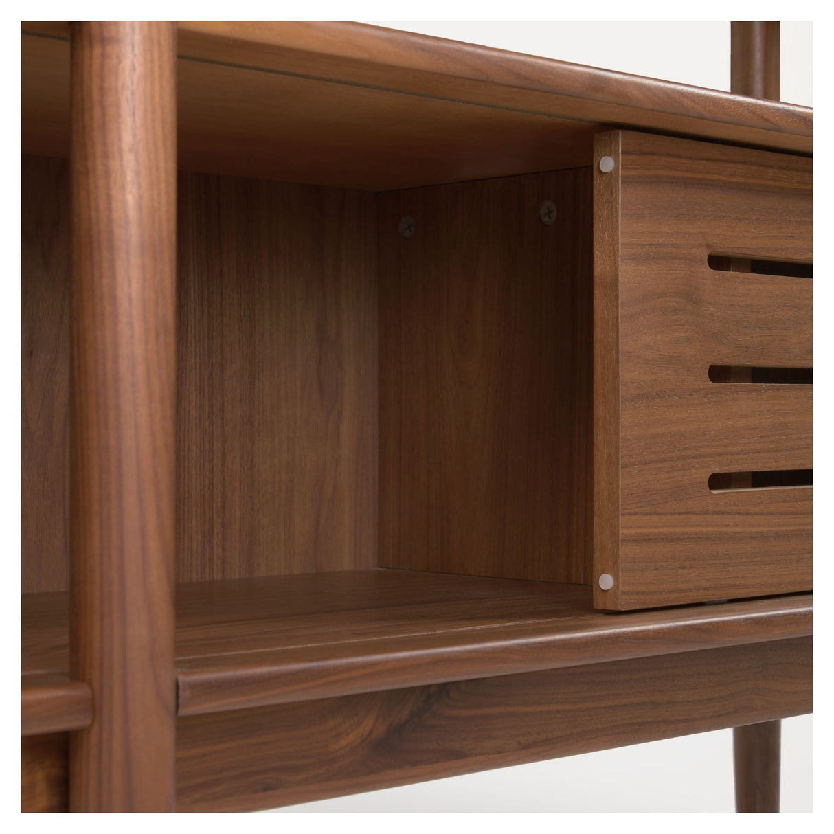 Carolin Rack w. cabinet, H169, Walnut