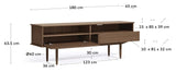 Carolin Table w. door, 1 drawer, 180x83,5, Walnut