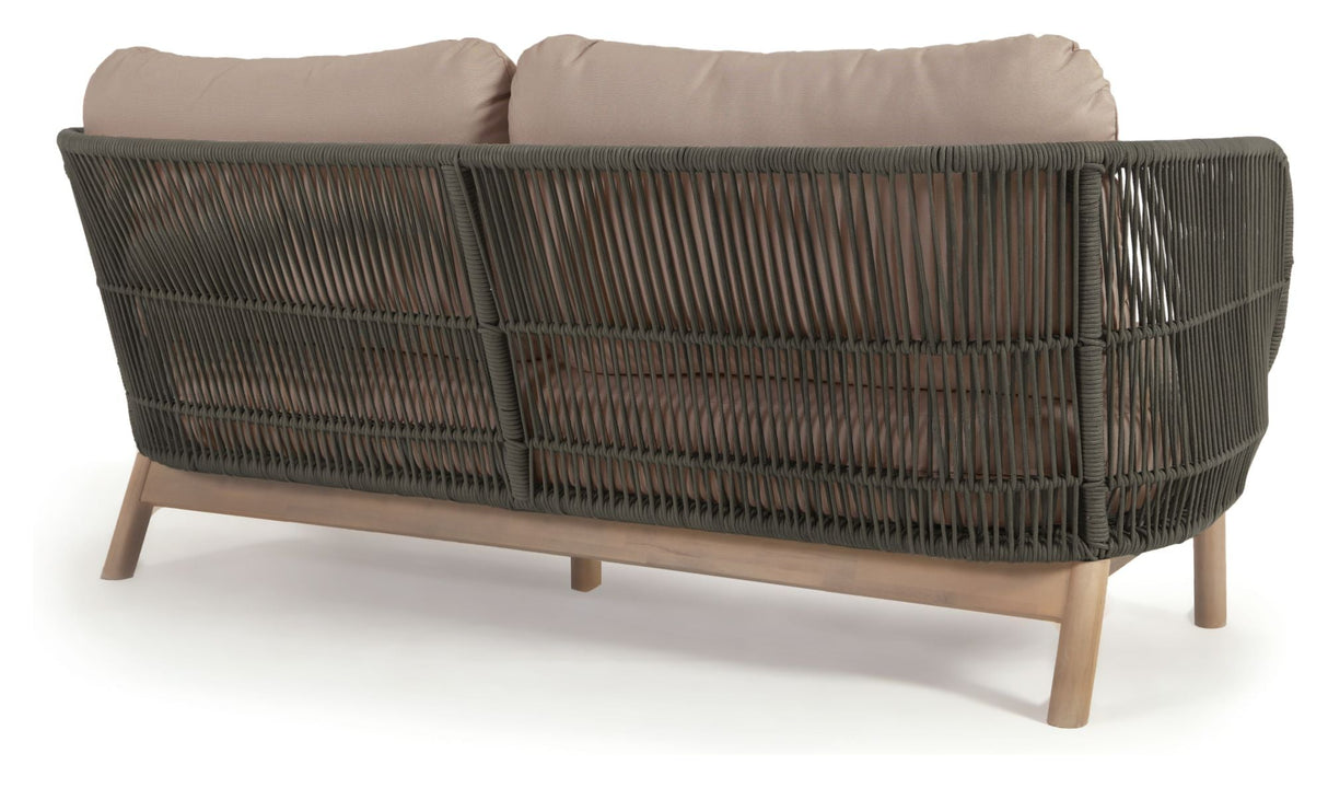 Catalina 3-pers. Lounge bed with green rope, Acacia wood