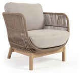 Catalina Lounge Chair w. beige rope, Acacia wood