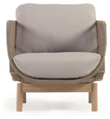 Catalina Lounge Chair w. beige rope, Acacia wood