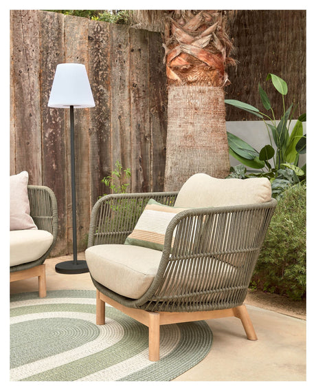 Catalina Lounge chair with green rope, Acacia wood