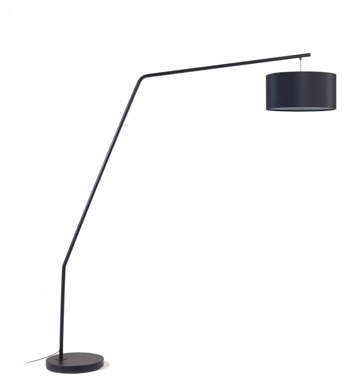 Ciana Floor lamp in metal - black finish, cotton shade