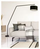 Ciana Floor lamp in metal - black finish, cotton shade