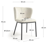 Ciselia Dining chair with white shearling