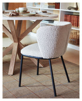 Ciselia Dining chair with white shearling