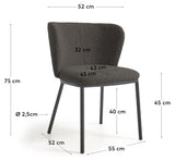 Kave Home Ciselia Dining chair with black shearling