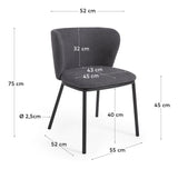 Ciselia Dining Chair, Dark Gray