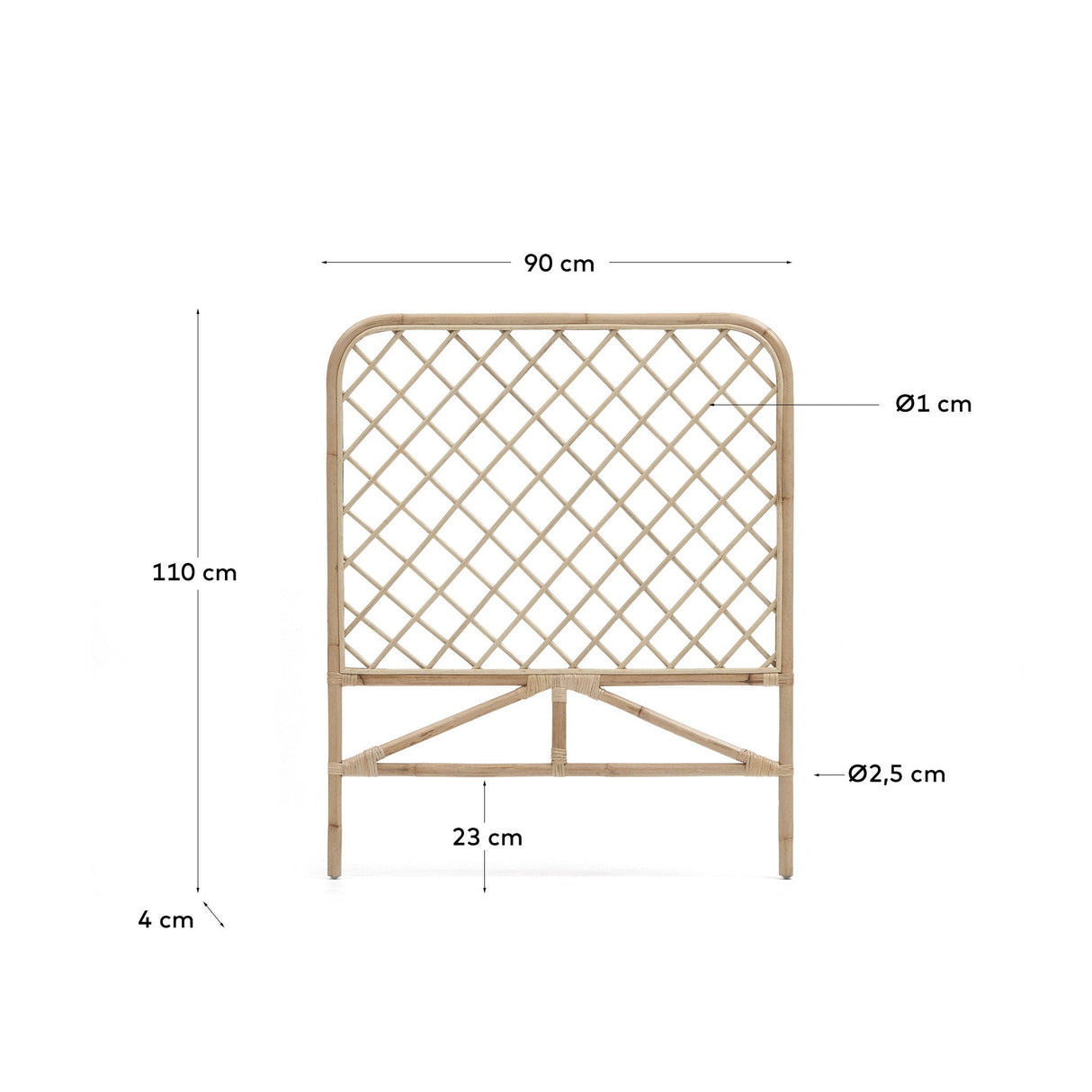 Citalalli Bedboard of rattan, 90 cm